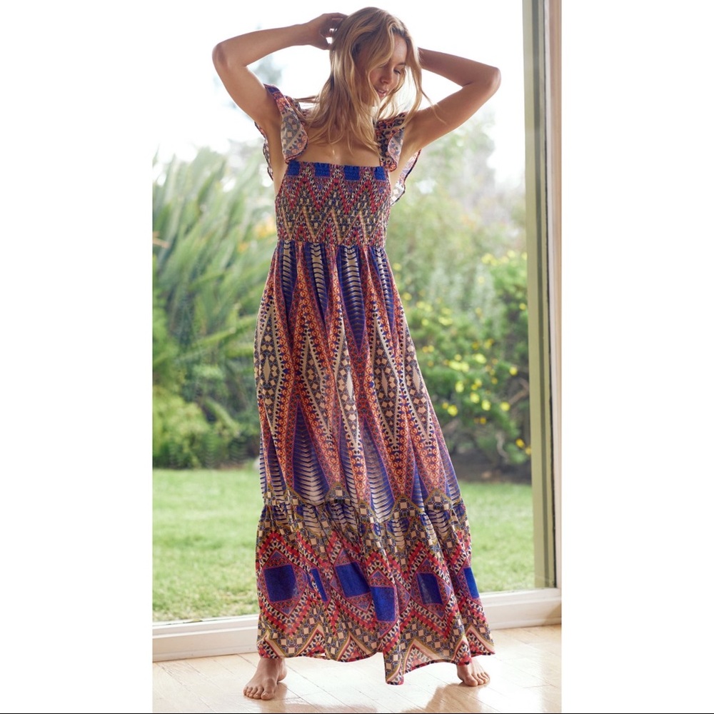 Anthropologie Flutter Sleeve Midi Dress M - Picture 3 of 11
